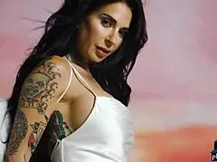 joanna angel shows busty body tattoos