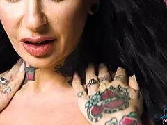 joanna angel shows busty body tattoos