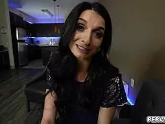 Stepson receives detailed oral and handjob from horny stepmom on his big cock