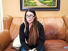 Charming nerdy fiona ryder sucks a hard cock to make it cum in this interracial anal adventure