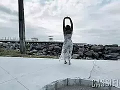 Did you see the blonde flashing and spreading her big clit for the guy who licks her pussy?