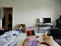 My step mom and i are getting ready for going out while my husband relaxes and shows his cock