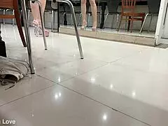 Artemisia Love strips in sexy high heels!