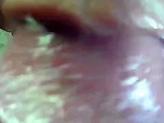 Mature stepmother sucks my big cock in POV and swallows cum