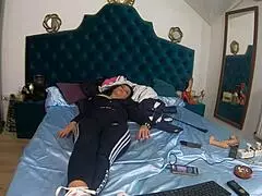 why is milfycalla masturbating and dancing in that skimpy lingerie, teasing her pussy and ass with every move?