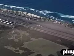 Perfect Big Tits Blonde Lesbian Flying Totally Naked