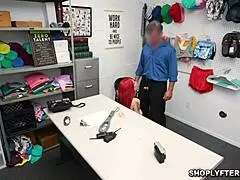 lilian stone rides the security officer at the shop