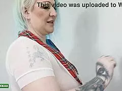 UK Schoolgirl Livie Blainn Looks Innocent But Gets Slutted Out Hard In Office By Big Black Cock