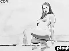 Petite brunette MILF poses in lingerie for Playboy