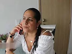 Que rica esposa de mi amigo follando mientras el trabaja