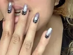 kitten nails hairy latina milf's big tits backstage