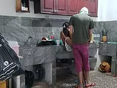 Hey maid with those big natural tits wanna masturbate deliciously while cooking dinner in kitchen?