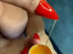 Milf handjobs big cock with food then begs creampie insemination taboo style?