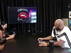 tifany rocha's sensual cast peaks in part 6 with outdoor interracial toy play and cuckold tease on sheer red