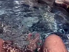 artemisia indulges in a solo fingering break by the jacuzzi in pov