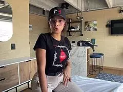damn, this petite colombian latina milf with big tits gives the sloppiest deepthroat blowjob then rides cowgirl in her rough casting!