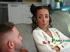 daddy rails my tight pussy while i chat with stepmom on phone