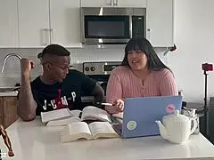 latina bbw housewife chokes on muscular bodybuilder's monster bbc deepthroat