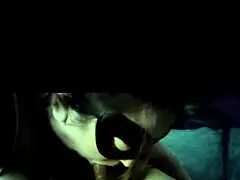 chubby homemade wife gives plump lingerie blowjob to monster cock before orgasm