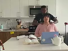 latina bbw housewife chokes on muscular bodybuilder's monster bbc deepthroat