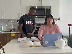 latina bbw housewife chokes on muscular bodybuilder's monster bbc deepthroat
