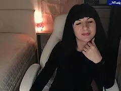 mlady jessy strips teases caresses clit fingers pussy vibing creamy orgasm in stockings lingerie