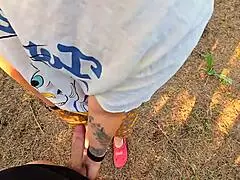 stepmom spots steps on stroking and helps him finish fast