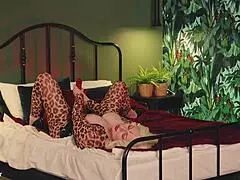 Mature blonde's pierced pussy throbs in ripped spandex catsuit!