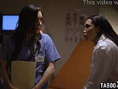 Hot Latina Milf Doctor Vicki Chase Lures Nurse Sinn Sage for Pussy Licking Lesbian