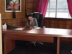 hey, that nympho latina cougar boss with big boobs seduces the delivery guy for risky office dick ride