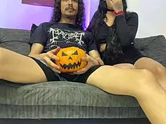Tubebelatina drops halloween special with petite latina ass spitting on big cock