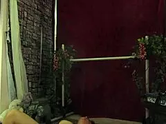 hotwife steffi sways in blue floral dress teasing her bare pussy