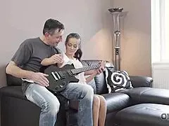 old man totally ravages this skinny teen babe with hot sex ending in massive cumshot 💦🔥