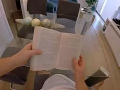 Stepmom stuck on couch takes stepson's cock deep in ass for creampie finish