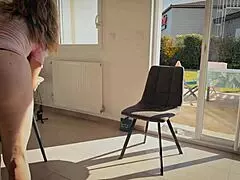 housekeeping milf in skimpy underwear bends for young studs rough pounding