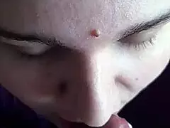 curvy bbw lover slurps monster cock til juicy facial cumshot!