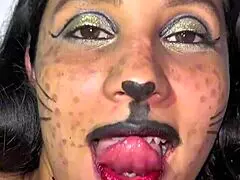 halloween party hookup they sneak off to fuck she's tight like a virgin doggystyle creampie