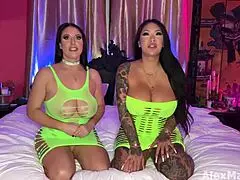 Hey tengok Angela White dan Connie Perignon kongsi batang gergasi POV