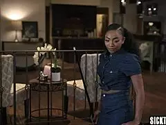 ebony milf cali caliente begs alex mack to mouth fuck her deepthroat in lingerie