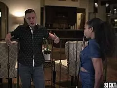 ebony milf cali caliente begs alex mack to mouth fuck her deepthroat in lingerie