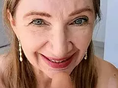 she catches you peeping at her big natural tits in lingerie then punishes with taboo pov blowjob!