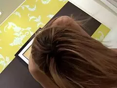 thai big tits ladyboy parkky bends over for anal finger gaping and sperm spray on tits