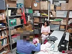 that 19yo latina thief's shaved pussy owned hard by older burglar dom