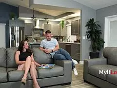 Stepmommy Mandy Waters Forgets Financial Woes Baking Moanfully With Tall Nicky Rebel!