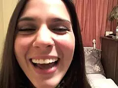 omg this cute teen's pussy takes that dildo so deep in homemade fun