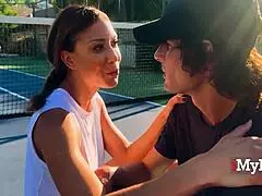 Tennis game turns wild with naked stepmom ready for missionary pounding 😏🏓