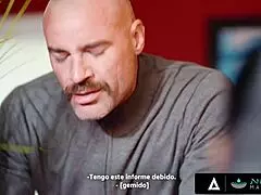 Nuru oil slicks hot milf boss pussy as intern licks in threesome bliss