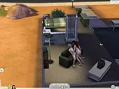 damn, pegging my sis hard with strapon in sims 4 lesbian toy action
