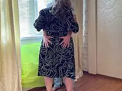 stepsons throbbing penis slides into old stepmoms hairy big ass for forbidden anal ride