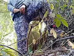 Mature Stepmom Pounds Her Wet Pussy Doggystyle in the Wild Outdoors!
